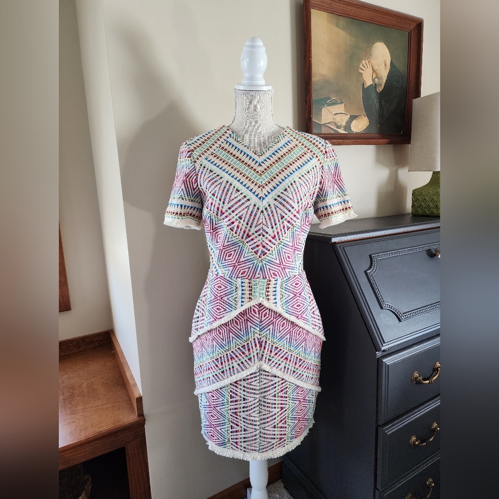 Adelyn Rae Multicolor Geometric Pattern Short Dress - Picture 3 of 15